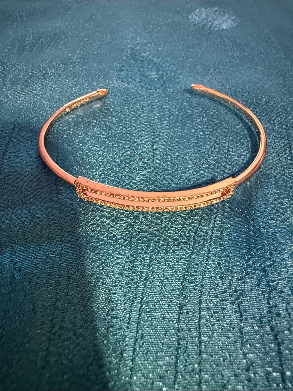 Gold Tone Crystal Accent Open Cuff Bracelet by Stella and Dot